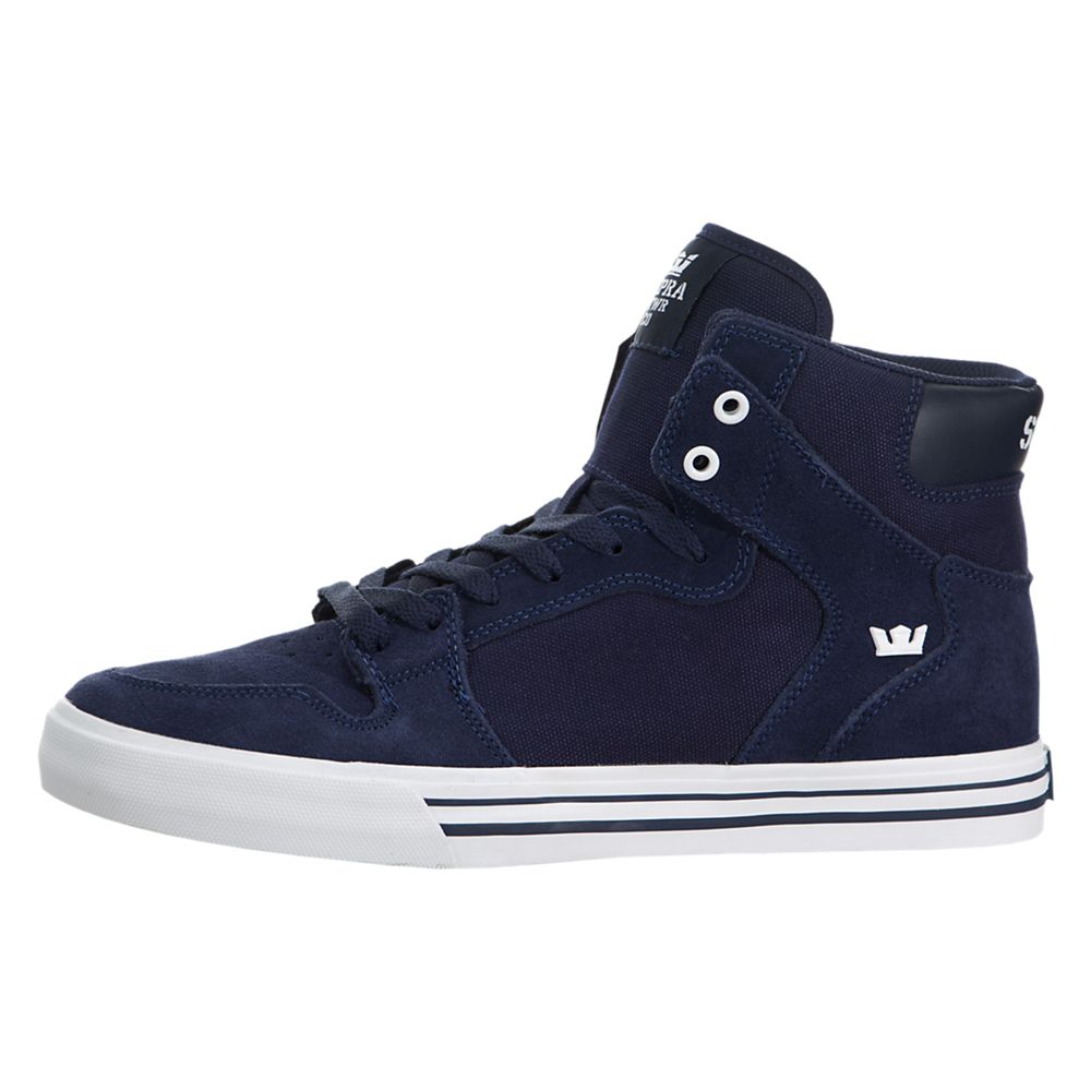 Baskets Montantes Supra Vaider Bleu Blue Nights/White Homme | RWC-27330854